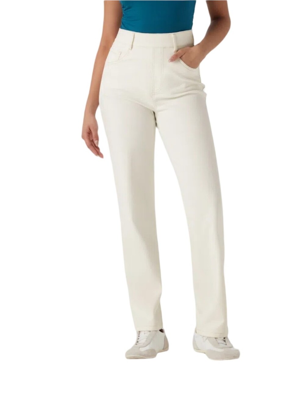 Harper Straight-Leg Jeans in Off-White Size 29 New